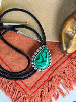 Malachite Stamped Bolo Tie