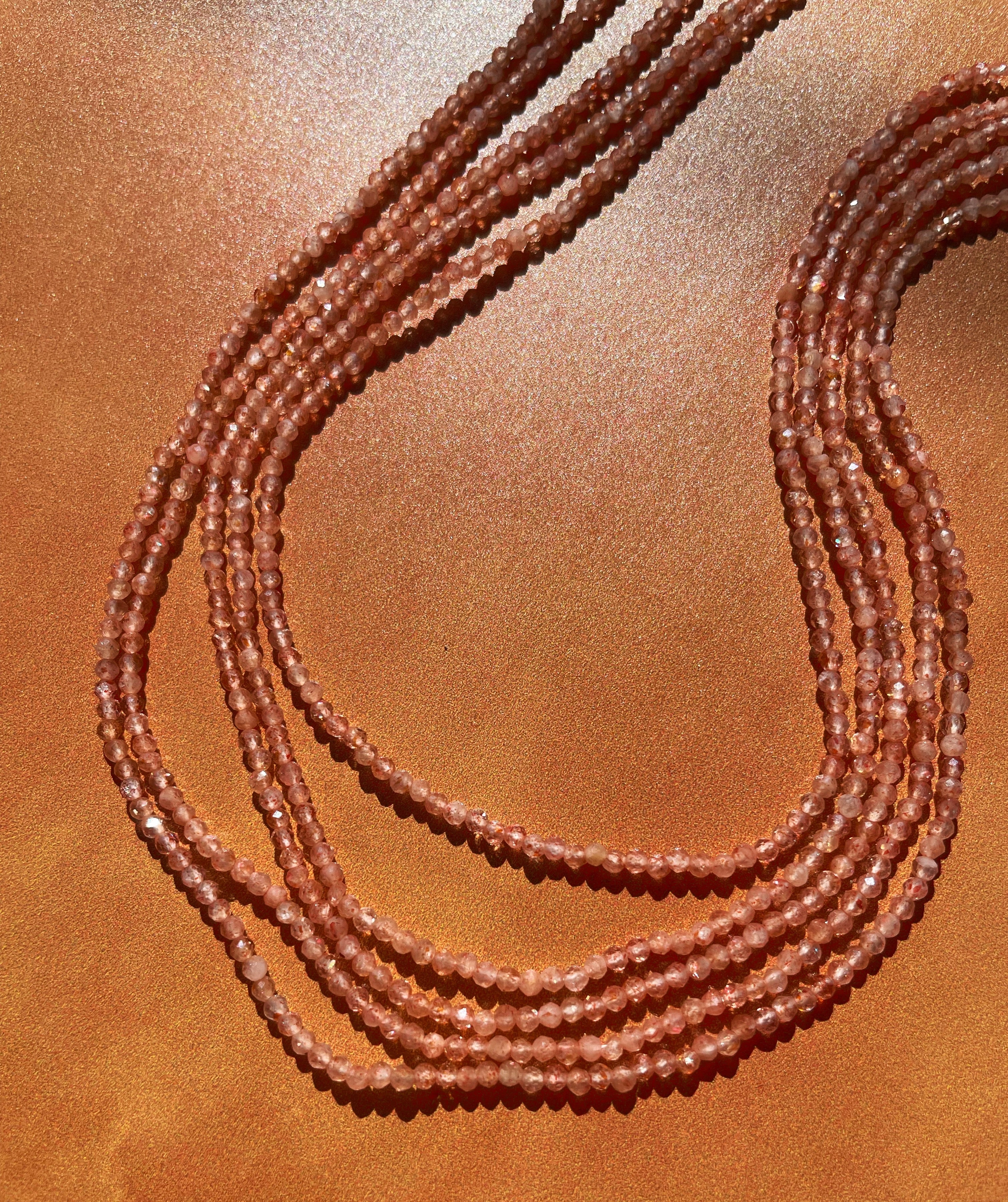 Beaded Sunstone Layering Necklace