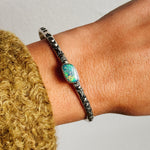 Rainbow Opal Stamped Cuff #4