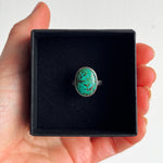 Simple Silver Chrysocolla Ring- Size 6