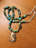 Ocean Jasper and Turquoise & Tourmaline Beaded Necklace