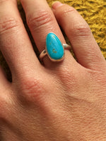 Turquoise Silver Ring Size 6.5