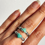 Turquoise Heart Ring Stamped Band