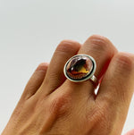 Fire Opal Statement Ring Size 7.5