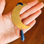 Lunar Talisman Gemstone Ornament (in Brass)