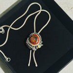 Fire Opal Floret Bolo Necklace