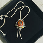 Fire Opal Floret Bolo Necklace