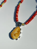 Yellow Agate Beaded Necklace