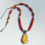 Yellow Agate Beaded Necklace
