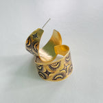 Stamped Brass Hoop Earrings