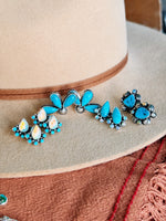 Kingman Turquoise Petal Earrings