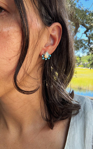 Opal and Turquoise Floret Studs