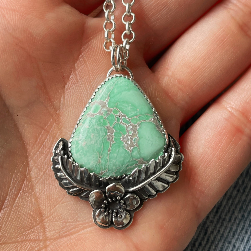 Variscite Flower Pendant