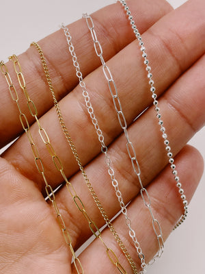 Silver 1.9mm Mini Paperclip Chain