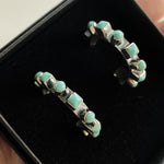 Studded Turquoise Hoop Earrings