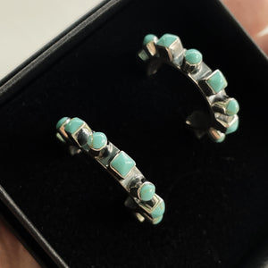 Studded Turquoise Hoop Earrings