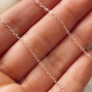 Silver 1.7mm Flat Oval Cable Chain - 16 inches