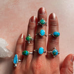 Turquoise Two Points  Ring - Size 6