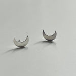 Silver Crescent Studs