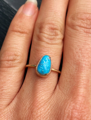 Turquoise + 14k Gold Ring - Size 6
