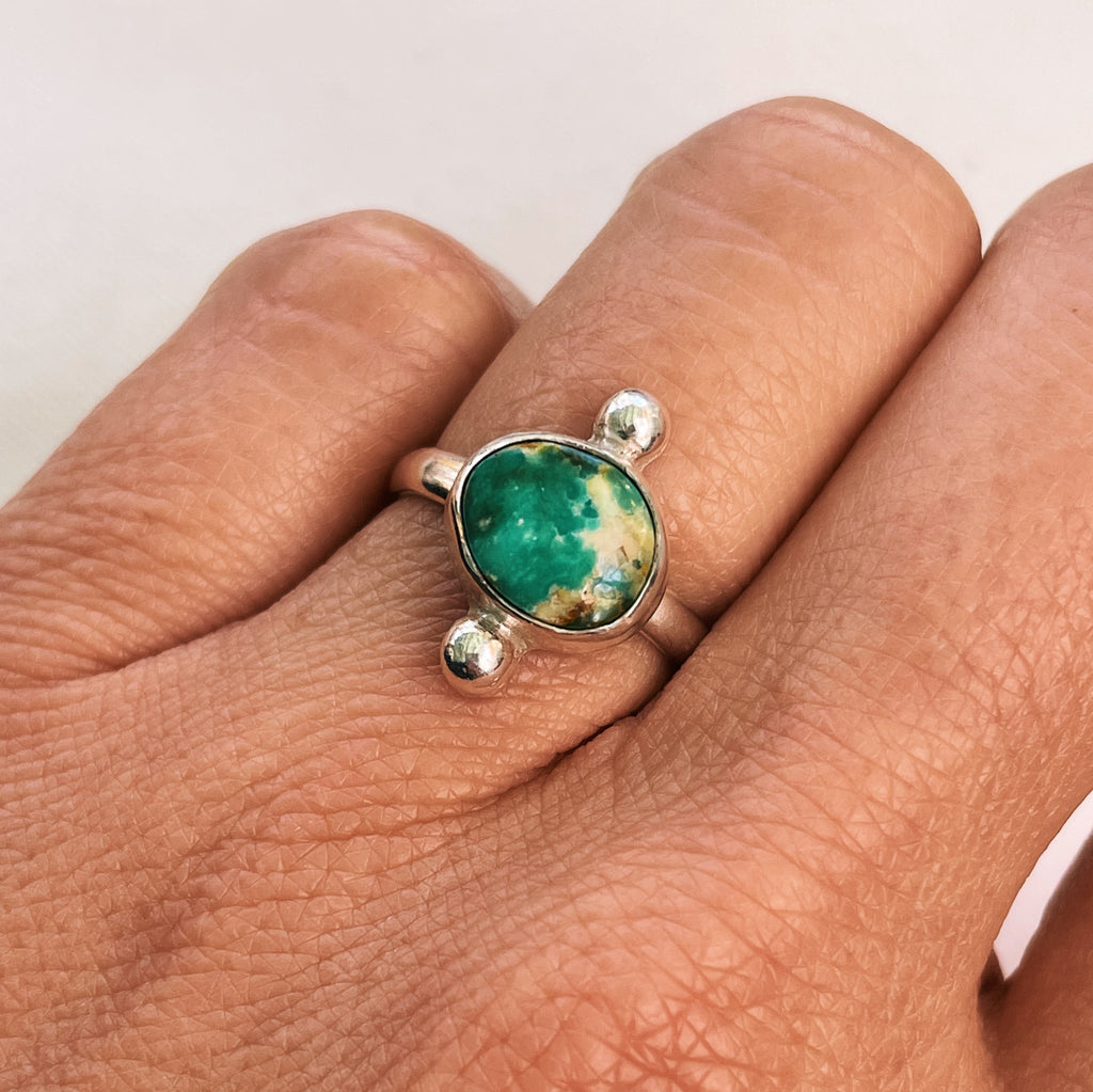 Turquoise Two Points  Ring - Size 6