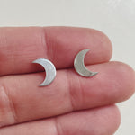 Silver Crescent Studs