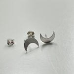 Silver Crescent Studs
