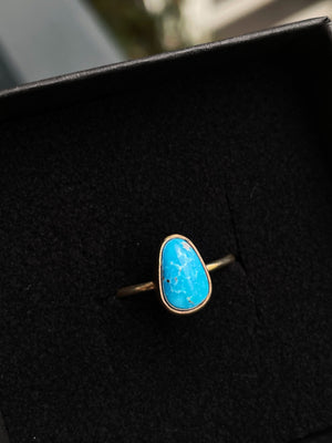Turquoise + 14k Gold Ring - Size 6